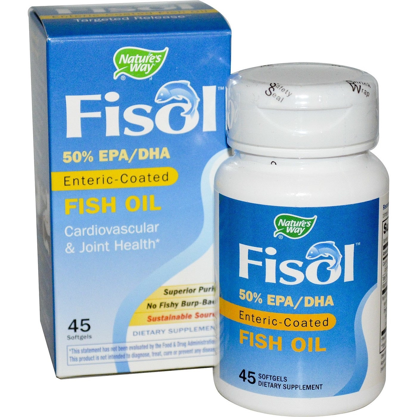 Nature’s Way, Fisol Delayed-Release Fish Oil, 45 Softgels UPC 033674145920 | HiLife Vitamins
